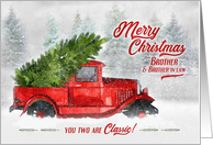 for Brother and his Husband Vintage Classic Truck Christmas card