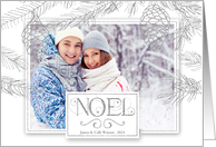 Silver Pines Christmas Photo with Noel Typography card