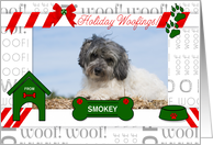 from the Dog Holiday Woofings with Pet’s Photo and Name Horizontal card