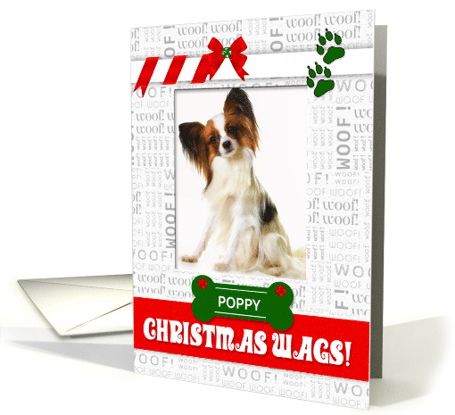 from the Dog Christmas Wags with Pet's Photo and Name Vertical card