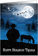 Happy Holiday Trails Western Themed Cowboy Christmas card