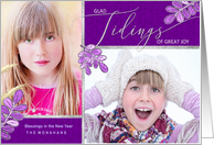 Glad Tidings of Great Joy Ultra Violet Holly Family 2 Photos card