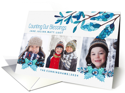 Counting Blessings Botanical Winter Blues 3 Photo Custom... (1545484)