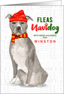 from the Dog Gray Staffordshire Terrier Fleas Navidog Christmas card