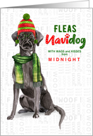 from the Dog Black Lab Funny Fleas Navidog Christmas Custom card