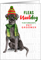 for Groomer Black Lab FunnyFleas Navidog Christmas Custom card