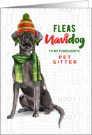 for Pet Sitter Black Lab FunnyFleas Navidog Christmas Custom card