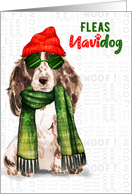 Brown Cocker Spaniel Dog Breed Funny Fleas Navidog Christmas card