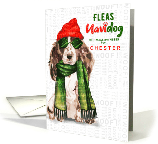 from the Dog Cocker Spaniel Funny Fleas Navidog Custom card (1547144)