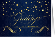 Business Season’s Greetings Faux Gold Leaf with Navy Custom card