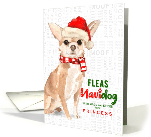 from the Dog Chihuahua Funny Fleas Navidog Christmas Custom card