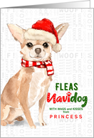 from the Dog Chihuahua Funny Fleas Navidog Christmas Custom card