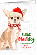 for Pet Sitter Chihuahua Funny Fleas Navidog Christmas Custom card