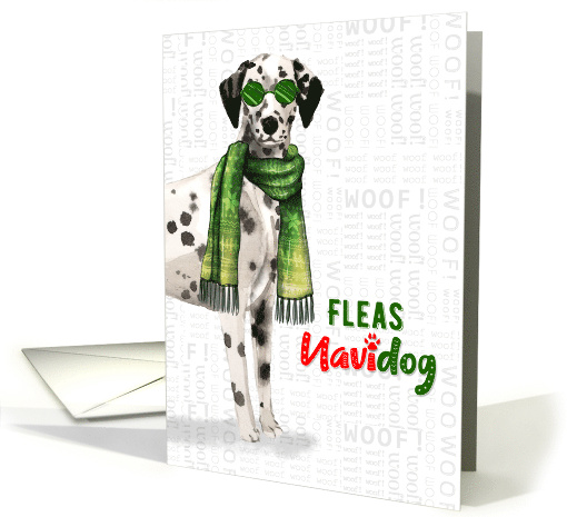 Dalmatian Funny Dog Lover Fleas Navidog Christmas card (1548728)