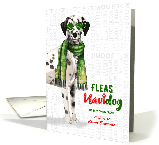 Dalmatian Funny Pet Lover Fleas Navidog Christmas Custom card