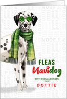 from the Dog Dalmatian Funny Fleas Navidog Christmas Custom card