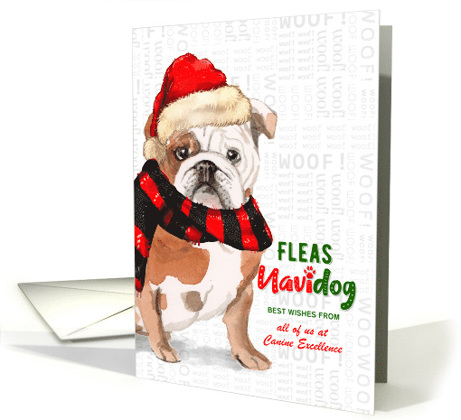 English Bulldog Funny Fleas Navidog Christmas Custom card (1548854)