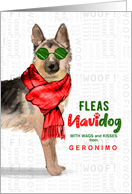 from the Dog German Shepherd Fleas Navidog Christmas Custom card