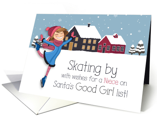 for Young Niece Winter Ice Skater Holiday Theme card (1550242)