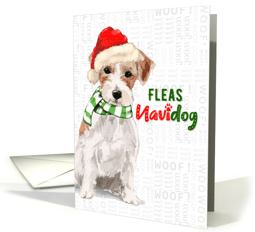 Jack Russell Dog Funny Fleas Navidog Christmas card (1550636)
