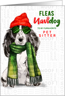 for Pet Sitter Cocker Spaniel Dog Fleas Navidog Christmas Custom card