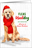 Golden Retriever Funny Fleas Navidog Christmas Custom card