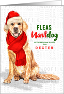 from the Dog Golden Retriever Funny Fleas Navidog Christmas Custom card