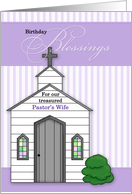 Pastor’s Wife Birthday Blessings Church with Lavender Stripes card