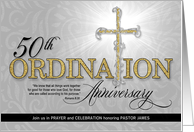 50th Ordination Golden Anniversary Celebration Cross Custom card