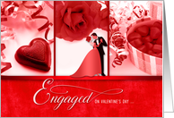 Valentine’s Day Engagement Red Hearts with Lovers card