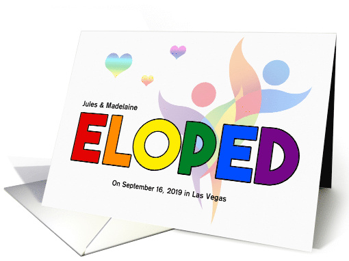 Elopement Announcement LGBT Rainbow Theme Custom card (1555158)