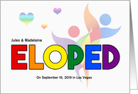 Elopement Announcement LGBT Rainbow Theme Custom card