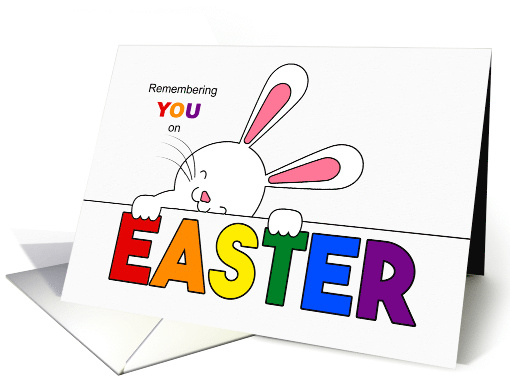 Cute Easter Bunny LGBT Rainbow Theme card (1555310)