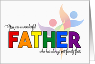 Father’s Birthday LGBT Rainbow Theme card