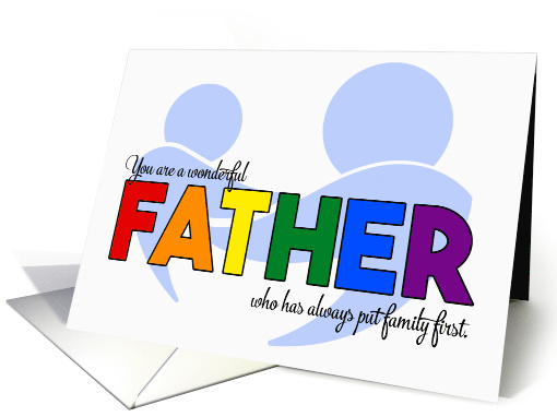 Father's Day from Son LGBT Rainbow Theme card (1555624)