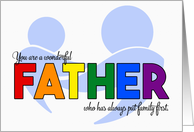 Father’s Day from Son LGBT Rainbow Theme card