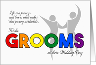 Two Grooms Wedding Congratulations LGBT Rainbow Theme card