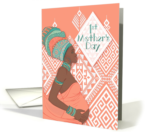 1st Mother's Day Beautiful African American Mommy to Be card (1556510)