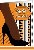 Birthday for Godmother Dark Skinned Woman’s Leg with Tribal Pattern card