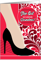 Grandma’s Birthday Woman’s Leg with Bold Pink and Red card