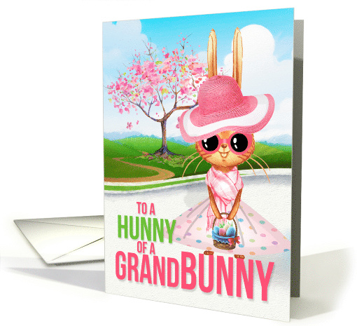 for Young Granddaughter Cute Pink Easter Bunny card (1557852)