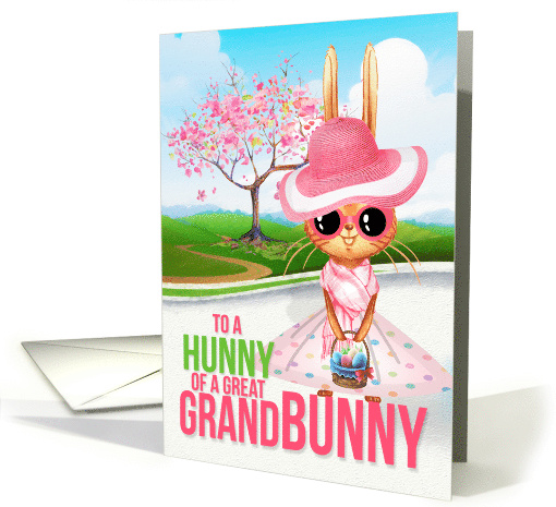 for Young Great Granddaughter Cute Pink Easter Bunny card (1558054)