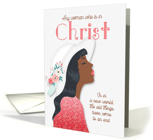 for Her Christian Easter Scripture with African American Woman card