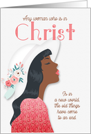 for Her Christian Easter Scripture with African American Woman card