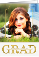 Graduation Announcement Faux Gold Leaf Vertical Photo card