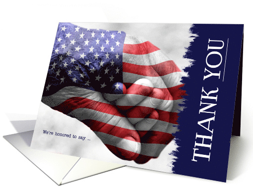 Support Our Troops Thank You Patriotic Stars and Stripes card