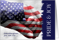 Granddaughter Missing You Deployed Pride and Joy Stars and Stripes card