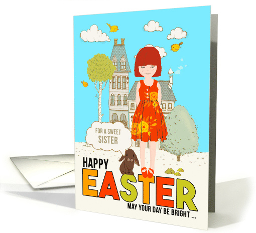 for Young Sister on Easter Redhead with Freckles card (1564656)