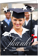 Graduation Thank You with Stars and Grad’s Vertical Photo card