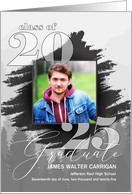 Graduation Ceremony Masculine Greyscale Year and Photo 2025 card